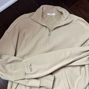 Rag & Bone Warm Khaki Half Zip City Pullover Sweater